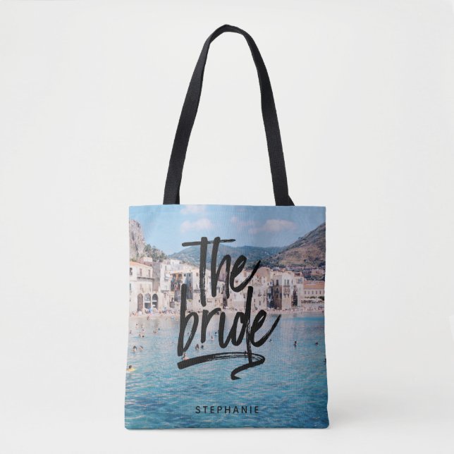 Personalisierter Strand Die Bridge Tote Tag (Vorderseite)