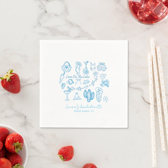 personalisierter Strand Junggesellinnenabschied Lo Serviette (Beispiel)