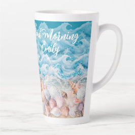 Personalisierter Strand-Latte-Mug "Guten Morgen" Milchtasse