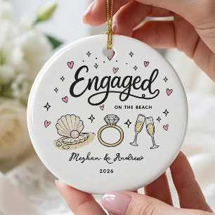 Personalisierter Strand-Verlobungs-Schmuck Keramik Ornament