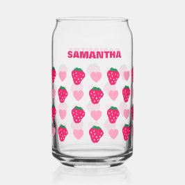 Personalisierter Strawberry & Hearts Mama Mutterta Dosenglas