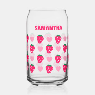Personalisierter Strawberry & Hearts Mama Mutterta Dosenglas