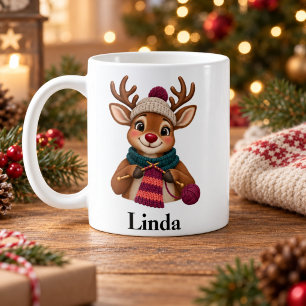 Personalisierter Strickmug zum Weihnachten Süßes R Kaffeetasse