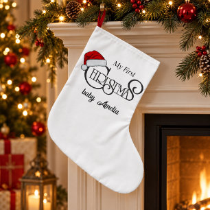 Personalisierter Strumpf für mein erstes Weihnacht Großer Weihnachtsstrumpf