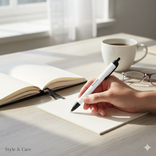 Personalisierter, stylischer weißer Pen mit Ihrem Kugelschreiber