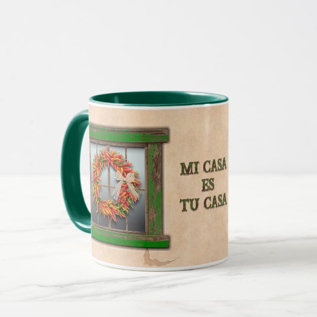 Personalisierter Südwest-Chile-Pfeffer-Ristra-Kran Tasse (Vorderseite Links)