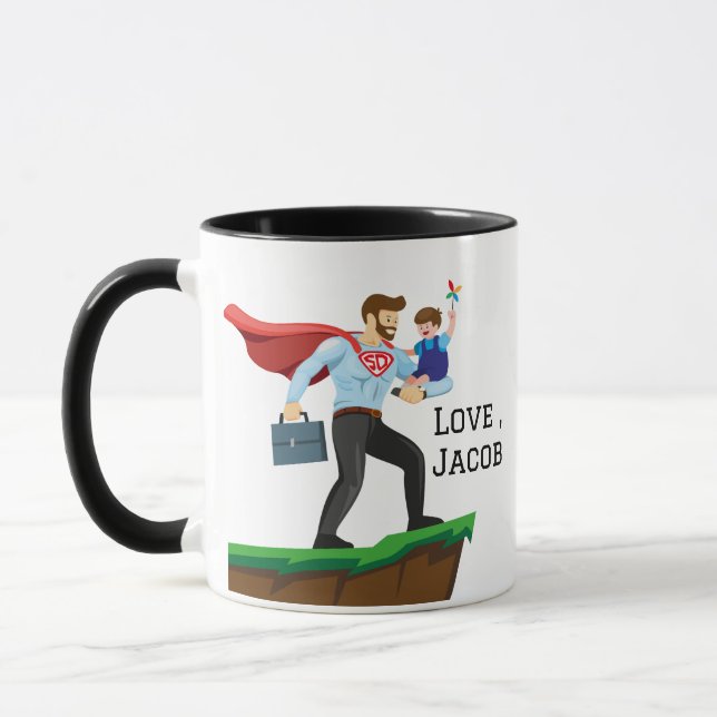 Personalisierter Super-VATER/Vater, der seinen Soh Tasse (Links)