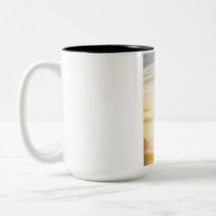 Personalisierter Surfer-Sonnenuntergang-Kaffeebech Zweifarbige Tasse