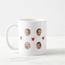 Personalisierter süßer Baby-Gesicht-4-Fotos-Becher