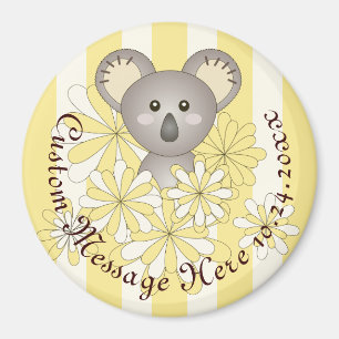 Personalisierter süßer Baby-Koala-Bär mit gelben S Magnet