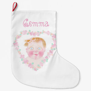Personalisierter süßer Baby-Weihnachtsstrumpf Großer Weihnachtsstrumpf