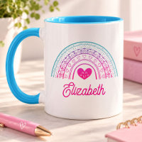 Personalisierter süßer bunter Boho-Regenbogen