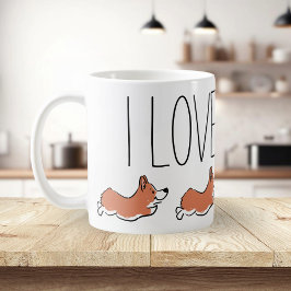 Personalisierter süßer Corgi Einfaches Weiß Kaffeetasse
