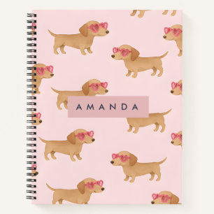 Personalisierter Süßer Dachshund Hund Notizbuch