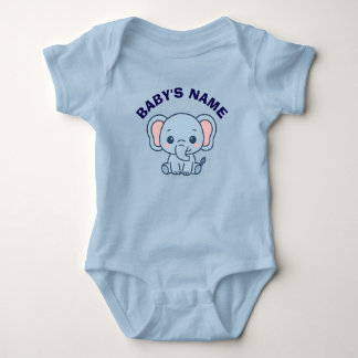 Personalisierter süßer Elefant Baby-Body Baby Strampler