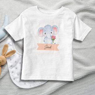 Personalisierter süßer Elefant  Kleinkind T-shirt