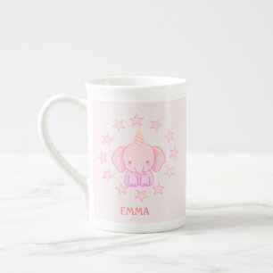 Personalisierter süßer Elefant Rosa  Prozellantasse