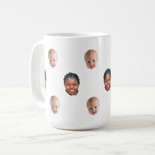 Personalisierter süßer Familien-Gesichtsmug mit 2  Kaffeetasse