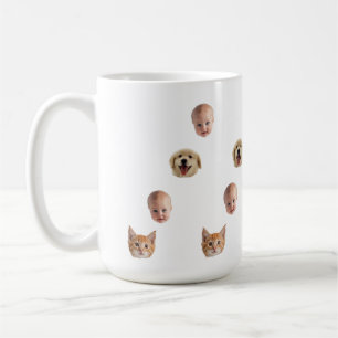Personalisierter süßer Familien-Gesichtsmug mit 2 Kaffeetasse
