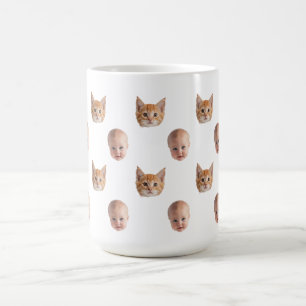 Personalisierter süßer Familien-Gesichtsmug mit 2  Kaffeetasse