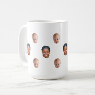 Personalisierter süßer Familien-Gesichtsmug mit 2 Kaffeetasse