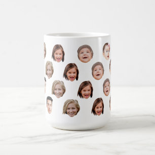 Personalisierter süßer Familien-Gesichtsmug mit 6  Kaffeetasse