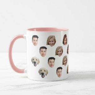 Personalisierter süßer Familien-Gesichtsmug mit 6  Tasse