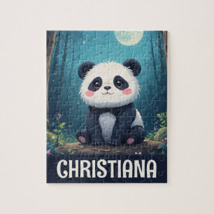Personalisierter süßer fantastischer Panda in eine Puzzle
