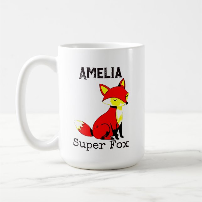Personalisierter süßer Fuchs  Kaffeetasse (Links)