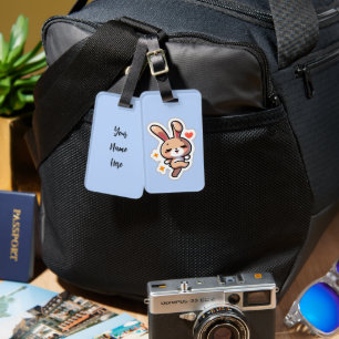 Personalisierter süßer Hase Gepäckanhänger