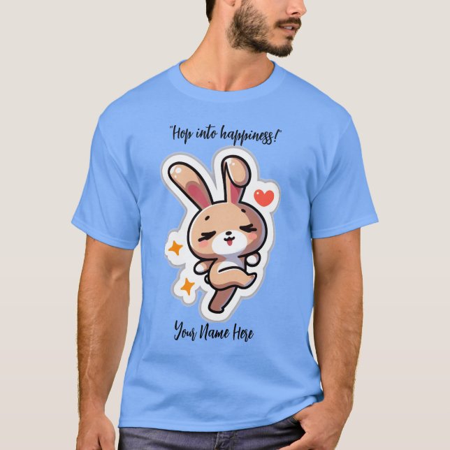 Personalisierter süßer Hase T-Shirt (Vorderseite)