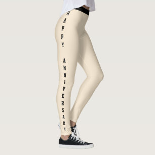 Personalisierter süßer Jahrestag Champagner Gold Leggings