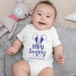 Personalisierter Süßer Junge Baby Hase Ostern Strampler