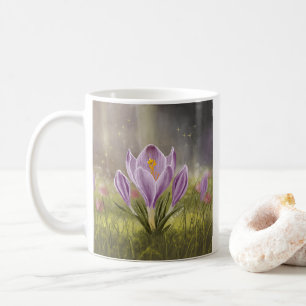 Personalisierter süßer Krokus-Frühlingsillustratio Kaffeetasse