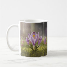 Personalisierter süßer Krokus-Frühlingsillustratio Kaffeetasse