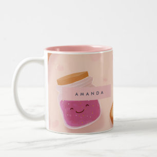 Personalisierter Süßer Lächelnder Toast und Marmel Zweifarbige Tasse