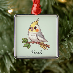 Personalisierter süßer Nymphensittich-Vogel Ornament Aus Metall