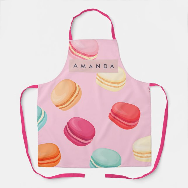 Personalisierter süßer Pastell-Macarons-Genuss Schürze (Vorderseite)