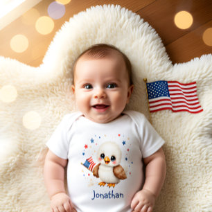 Personalisierter süßer Patriot Baby Adler  Strampler