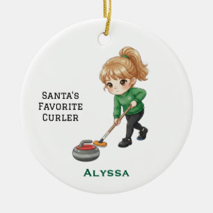 Personalisierter süßer personalisierter Lockenstab Keramik Ornament