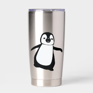 Personalisierter süßer Pinguin mit individuellem N Thermobecher