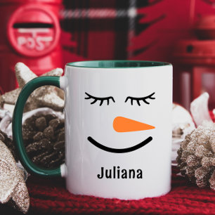 Personalisierter süßer Schneemann-Heißkakao-Becher Tasse