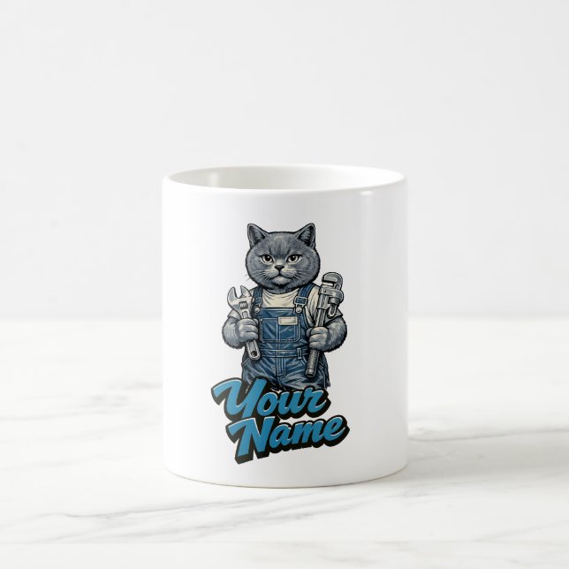 Personalisierter süßer Scottish Fold Katzenklempne Kaffeetasse (Mittel)