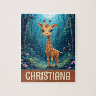 Personalisierter süßer skurriler Giraffe Puzzle