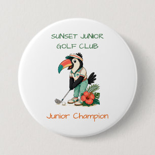 Personalisierter süßer Tukan Junior Golfschläger Button
