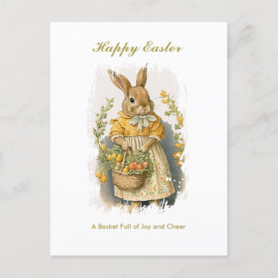 Personalisierter süßer Vintage-Hase Ostern Feiertagspostkarte