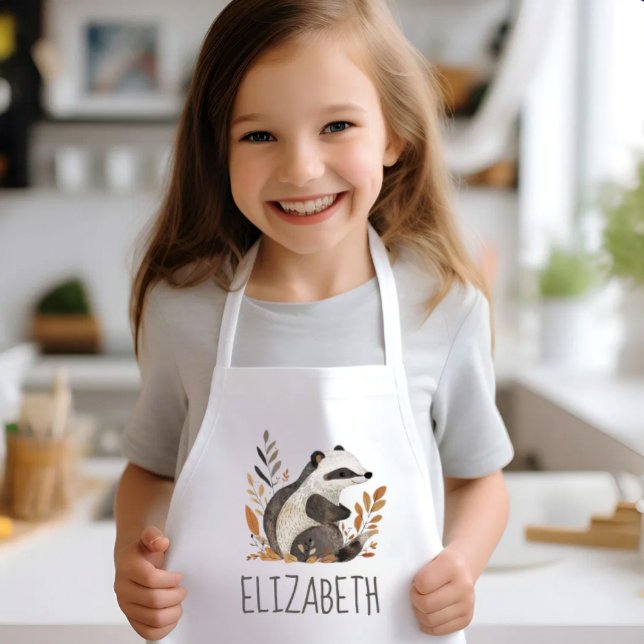 Personalisierter süßer Wald-Dachs Kinderschürze (Von Creator hochgeladen)