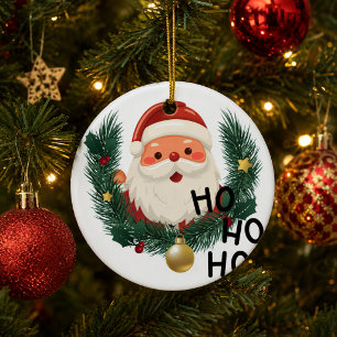 Personalisierter süßer Weihnachtsmann-Weihnachtssc Keramik Ornament