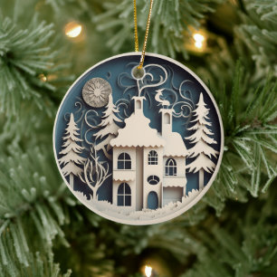 Personalisierter süßer Winter Weihnachten Keramik Ornament