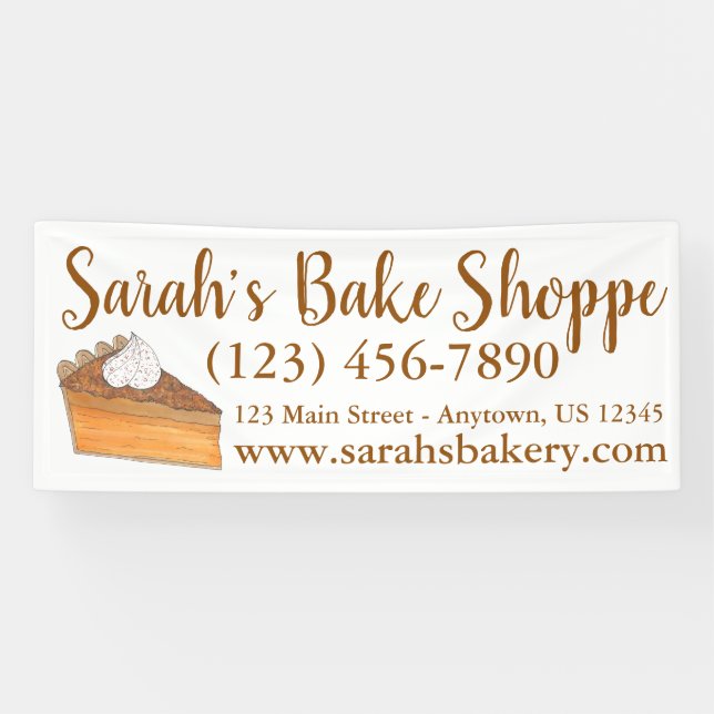 Personalisierter Süßkartoffelkuchen Bäckerei Banner (Horizontal)